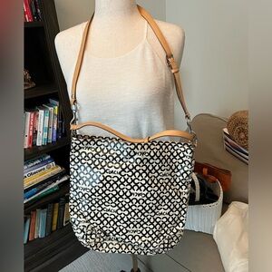 Coach Leah Canvas Messenger Bag with Signature C- excellent condition!